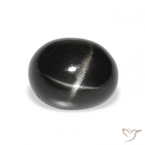 5.51ct Natürlicher Schwarz Sterndiopsid, Oval, Lichtundurchlässig