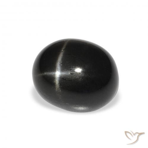 9,17 ctw natürlicher Schwarz Sterndiopsid, Oval, Lichtundurchlässig