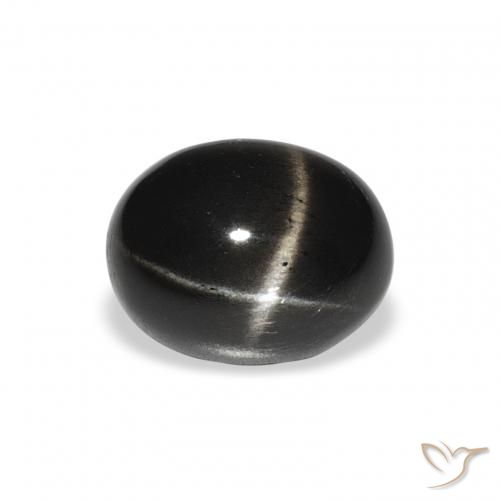 3.08ct Natürlicher Schwarz Sterndiopsid, Oval, Lichtundurchlässig