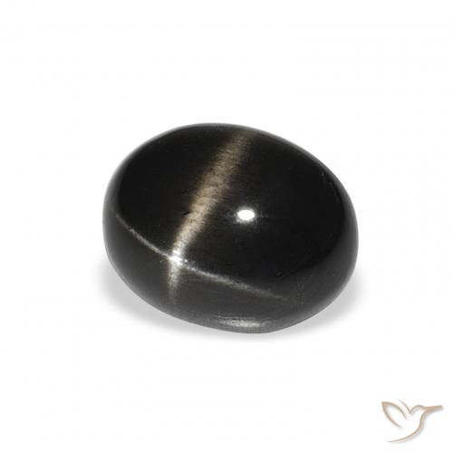 9,17 ctw natürlicher Schwarz Sterndiopsid, Oval, Lichtundurchlässig