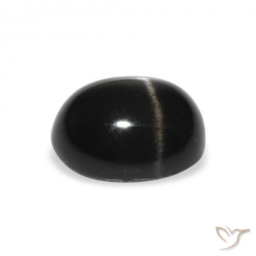 9,17 ctw natürlicher Schwarz Sterndiopsid, Oval, Lichtundurchlässig