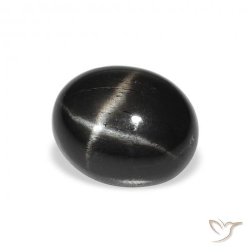 9,17 ctw natürlicher Schwarz Sterndiopsid, Oval, Lichtundurchlässig