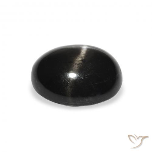 9,17 ctw natürlicher Schwarz Sterndiopsid, Oval, Lichtundurchlässig