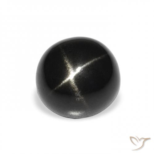 3.46ct Natürlicher Schwarz Sterndiopsid, Runden, Lichtundurchlässig
