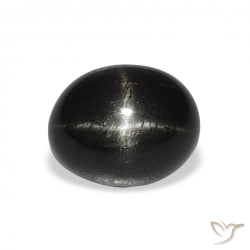 5.84ct Natürlicher Schwarz Sterndiopsid, Oval, Lichtundurchlässig