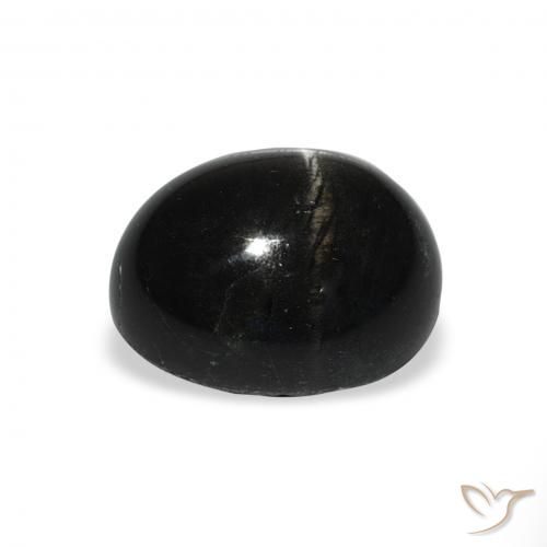 9,17 ctw natürlicher Schwarz Sterndiopsid, Oval, Lichtundurchlässig