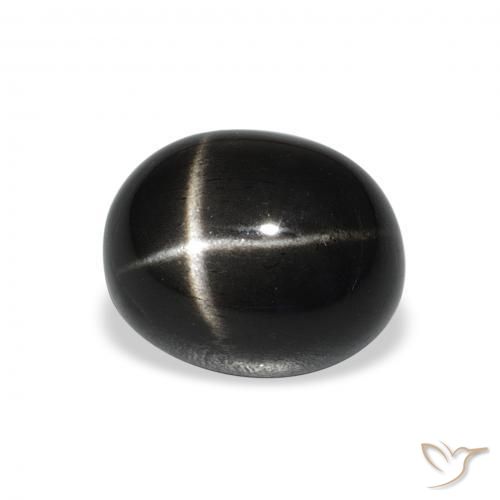 9,17 ctw natürlicher Schwarz Sterndiopsid, Oval, Lichtundurchlässig