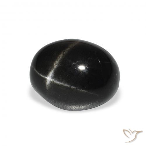 9,17 ctw natürlicher Schwarz Sterndiopsid, Oval, Lichtundurchlässig