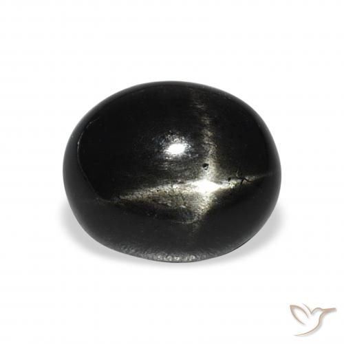 4.43ct Natürlicher Schwarz Sterndiopsid, Oval, Lichtundurchlässig