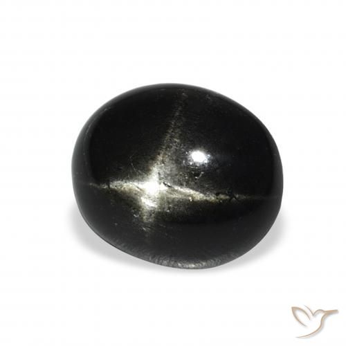 9,17 ctw natürlicher Schwarz Sterndiopsid, Oval, Lichtundurchlässig