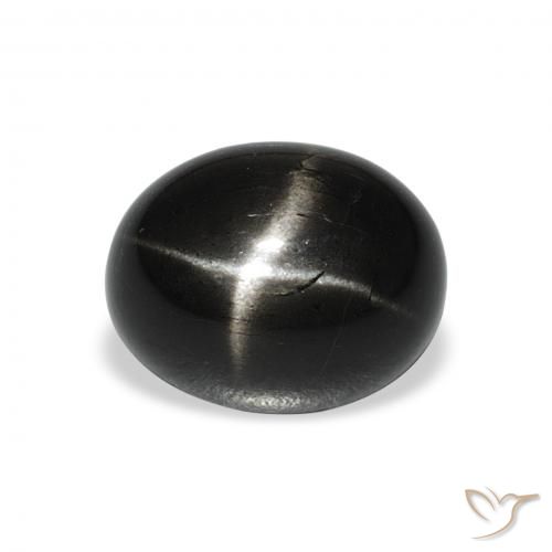 5.71ct Natürlicher Schwarz Sterndiopsid, Oval, Lichtundurchlässig
