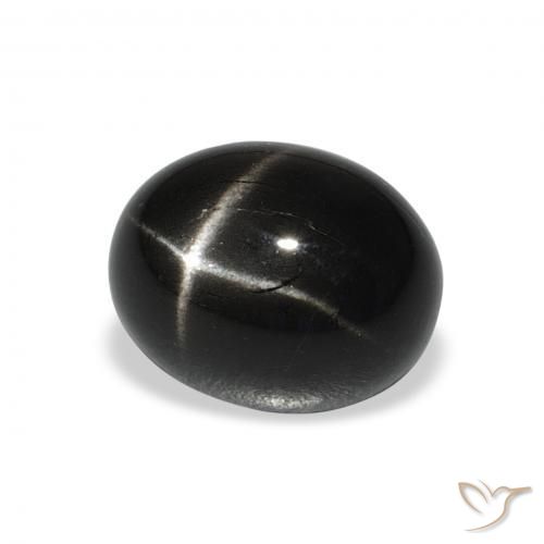 9,17 ctw natürlicher Schwarz Sterndiopsid, Oval, Lichtundurchlässig