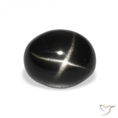 5.51ct Natürlicher Schwarz Sterndiopsid, Oval, Lichtundurchlässig