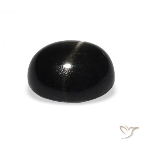 9,17 ctw natürlicher Schwarz Sterndiopsid, Oval, Lichtundurchlässig