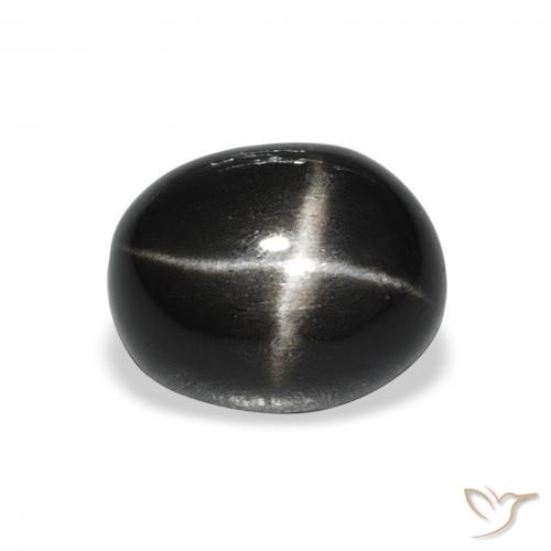 4.92ct Natürlicher Schwarz Sterndiopsid, Oval, Lichtundurchlässig