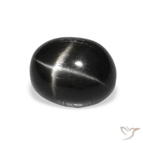 9,17 ctw natürlicher Schwarz Sterndiopsid, Oval, Lichtundurchlässig