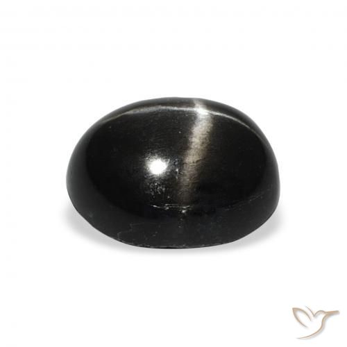9,17 ctw natürlicher Schwarz Sterndiopsid, Oval, Lichtundurchlässig