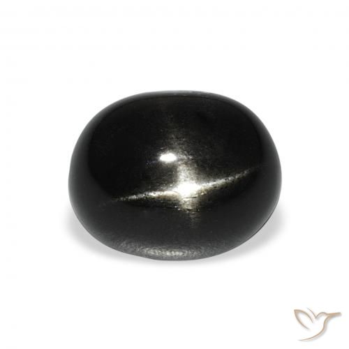 6.15ct Natürlicher Schwarz Sterndiopsid, Oval, Lichtundurchlässig