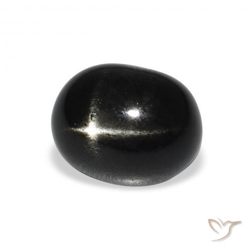 9,17 ctw natürlicher Schwarz Sterndiopsid, Oval, Lichtundurchlässig