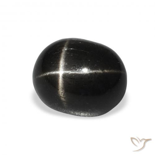 9,17 ctw natürlicher Schwarz Sterndiopsid, Oval, Lichtundurchlässig