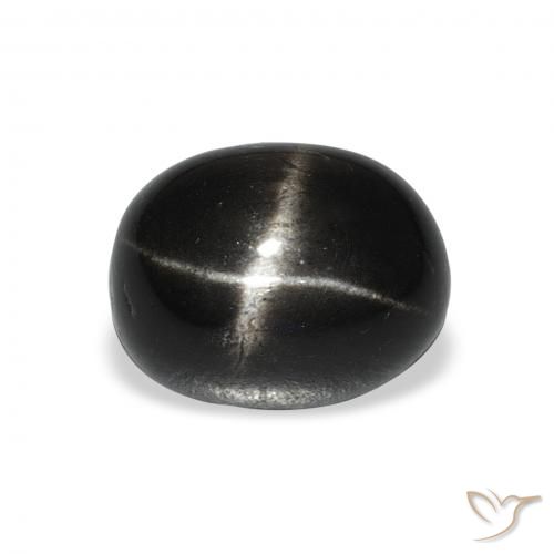 5.88ct Natürlicher Schwarz Sterndiopsid, Oval, Lichtundurchlässig