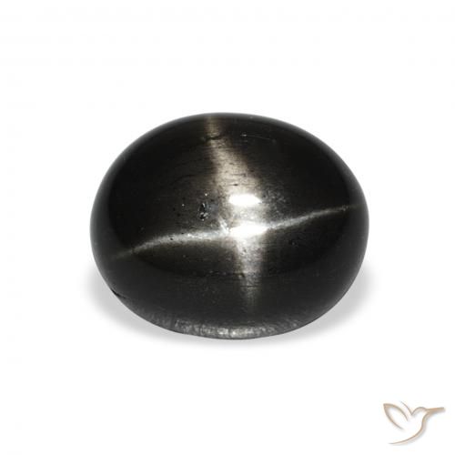 4.62ct Natürlicher Schwarz Sterndiopsid, Oval, Lichtundurchlässig