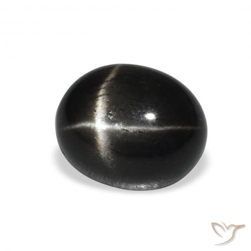 9,17 ctw natürlicher Schwarz Sterndiopsid, Oval, Lichtundurchlässig
