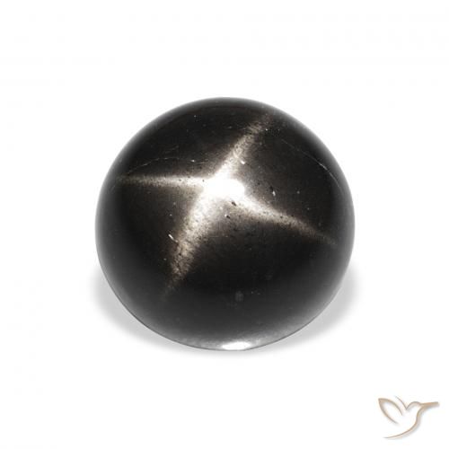 4.14ct Natürlicher Schwarz Sterndiopsid, Runden, Lichtundurchlässig