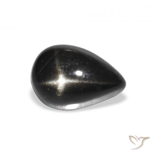 2.44ct Natürlicher Schwarz Sterndiopsid, Birnenform, Lichtundurchlässig