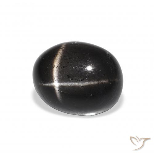 9,17 ctw natürlicher Schwarz Sterndiopsid, Oval, Lichtundurchlässig