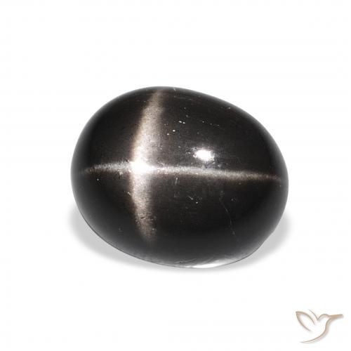 9,17 ctw natürlicher Schwarz Sterndiopsid, Oval, Lichtundurchlässig