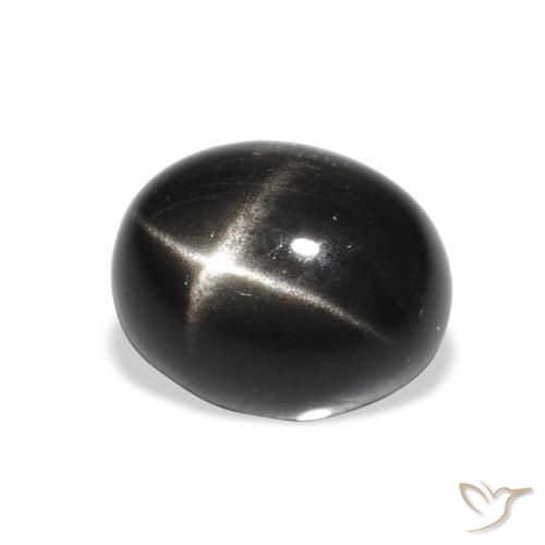 9,17 ctw natürlicher Schwarz Sterndiopsid, Oval, Lichtundurchlässig