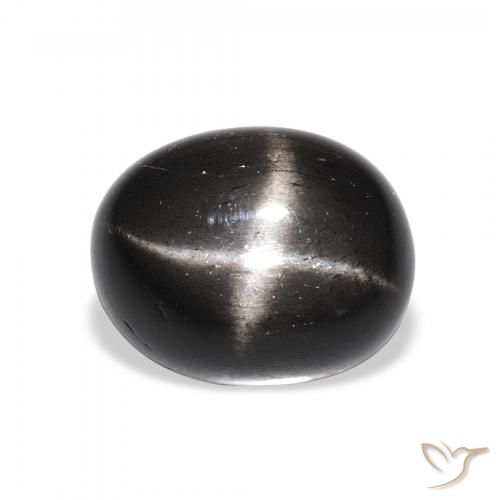 5.05ct Natürlicher Schwarz Sterndiopsid, Oval, Lichtundurchlässig