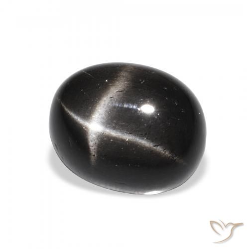 9,17 ctw natürlicher Schwarz Sterndiopsid, Oval, Lichtundurchlässig