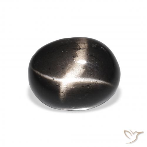 4.44ct Natürlicher Schwarz Sterndiopsid, Oval, Lichtundurchlässig