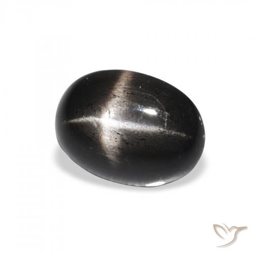 9,17 ctw natürlicher Schwarz Sterndiopsid, Oval, Lichtundurchlässig