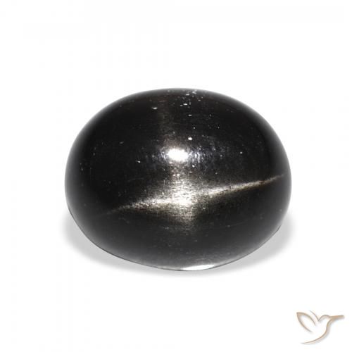 5.95ct Natürlicher Schwarz Sterndiopsid, Oval, Lichtundurchlässig
