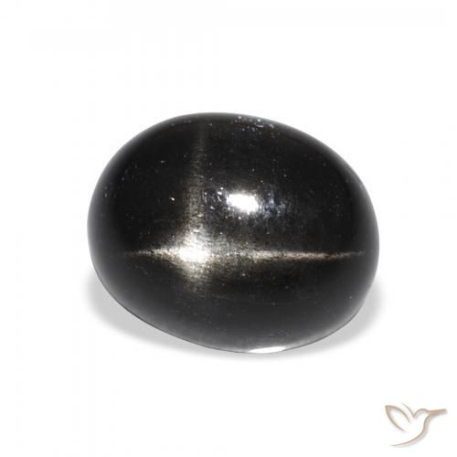 9,17 ctw natürlicher Schwarz Sterndiopsid, Oval, Lichtundurchlässig