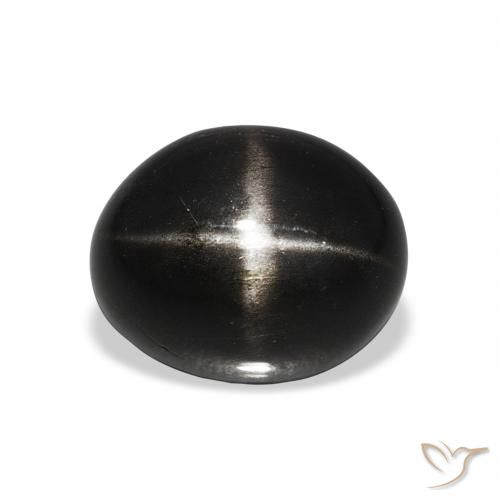 5.45ct Natürlicher Schwarz Sterndiopsid, Oval, Lichtundurchlässig
