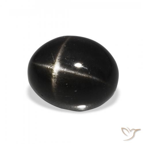 9,17 ctw natürlicher Schwarz Sterndiopsid, Oval, Lichtundurchlässig