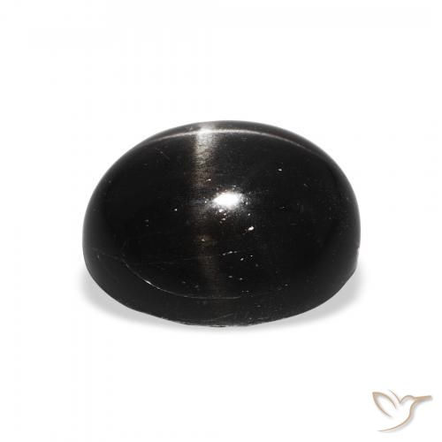 9,17 ctw natürlicher Schwarz Sterndiopsid, Oval, Lichtundurchlässig
