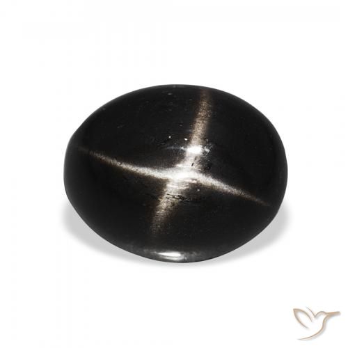 4.05ct Natürlicher Schwarz Sterndiopsid, Oval, Lichtundurchlässig