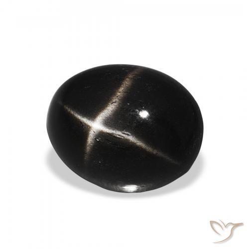 9,17 ctw natürlicher Schwarz Sterndiopsid, Oval, Lichtundurchlässig