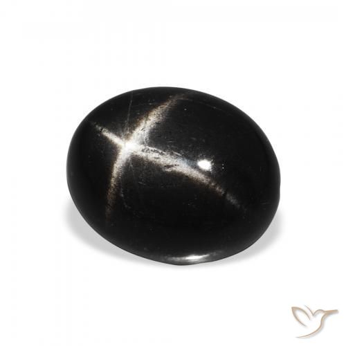 9,17 ctw natürlicher Schwarz Sterndiopsid, Oval, Lichtundurchlässig