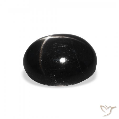 9,17 ctw natürlicher Schwarz Sterndiopsid, Oval, Lichtundurchlässig