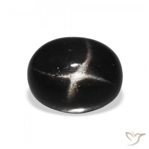 5.70ct Natürlicher Schwarz Sterndiopsid, Oval, Lichtundurchlässig