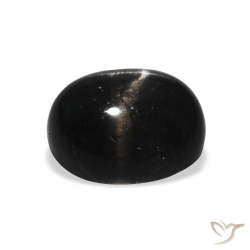 9,17 ctw natürlicher Schwarz Sterndiopsid, Oval, Lichtundurchlässig
