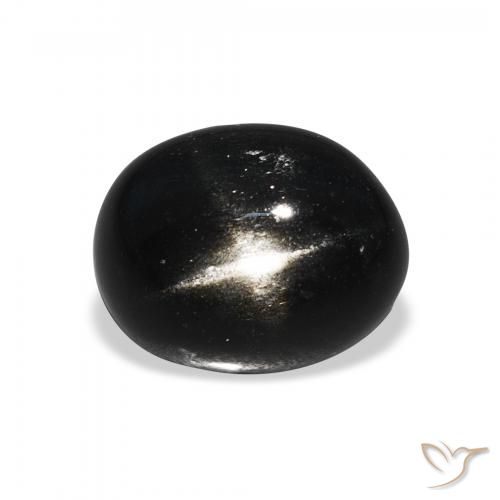 4.36ct Natürlicher Schwarz Sterndiopsid, Oval, Lichtundurchlässig