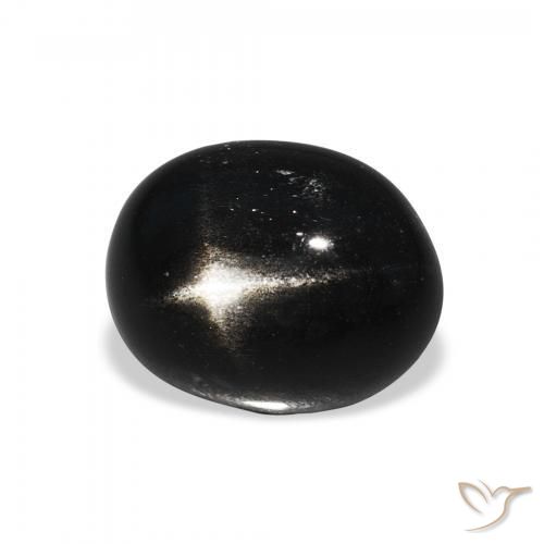 9,17 ctw natürlicher Schwarz Sterndiopsid, Oval, Lichtundurchlässig