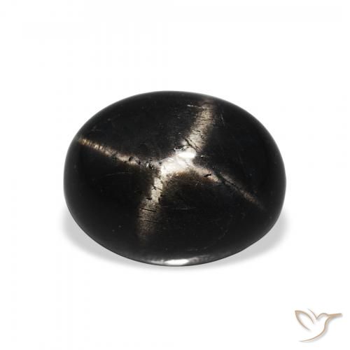 5.11ct Natürlicher Schwarz Sterndiopsid, Oval, Lichtundurchlässig